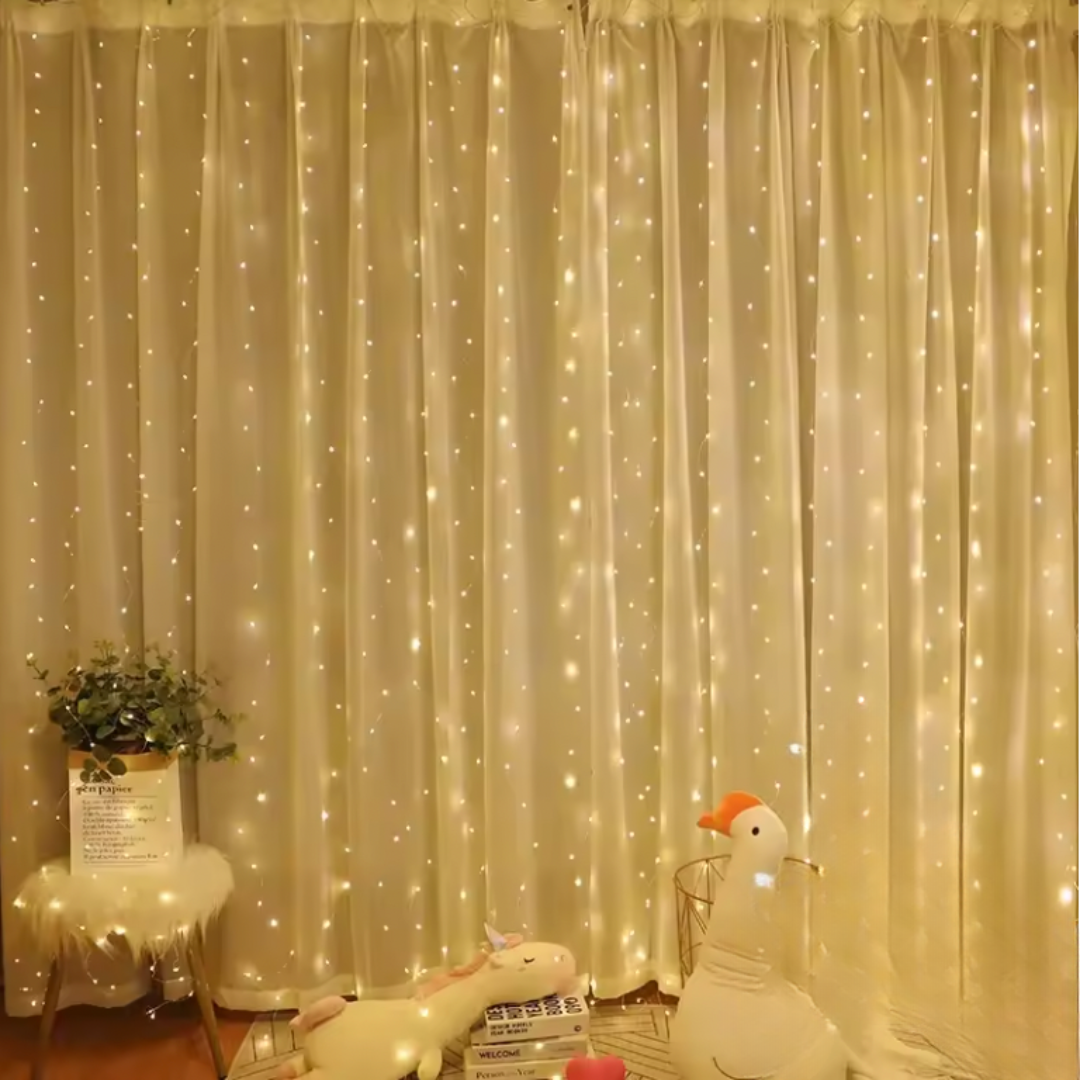 LED záves na okná s vešiakom a diaľkovým ovládaním 3X3M