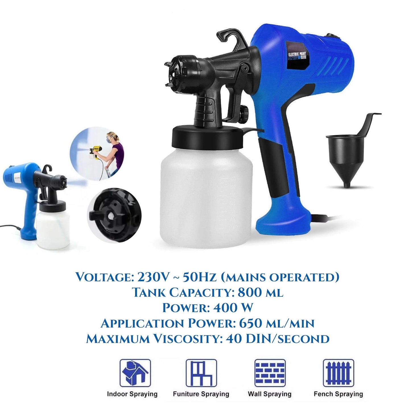 ELEKTRICKÝ KOMPRESOR NA FARBENIE 800ml S NÁSTAVCAMI
