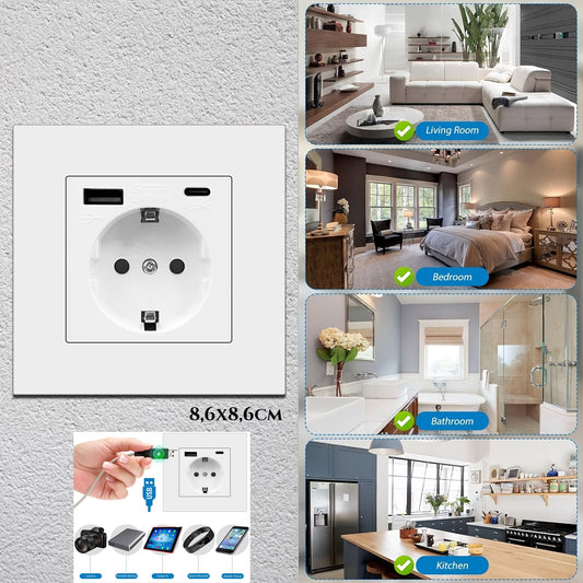 Dual zidna utičnica (USB + C)