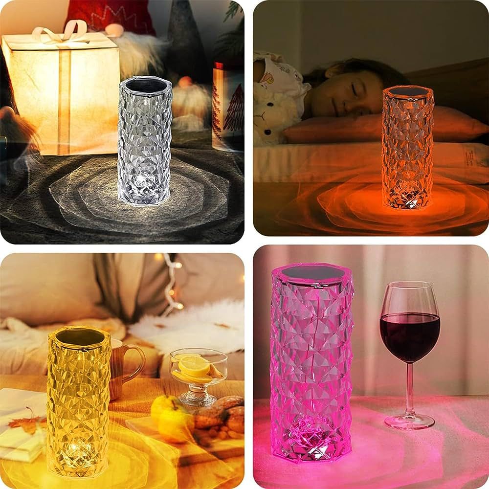 DIAMANTOVÁ STOLOVÁ LAMPA NABÍJAteľná NA DIAĽKOVÉ OVLÁDANIE V 16 RÔZNYCH FARBÁCH