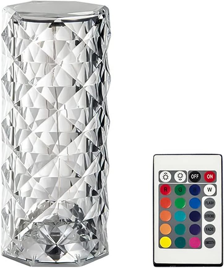 DIAMANTOVÁ STOLOVÁ LAMPA NABÍJAteľná NA DIAĽKOVÉ OVLÁDANIE V 16 RÔZNYCH FARBÁCH