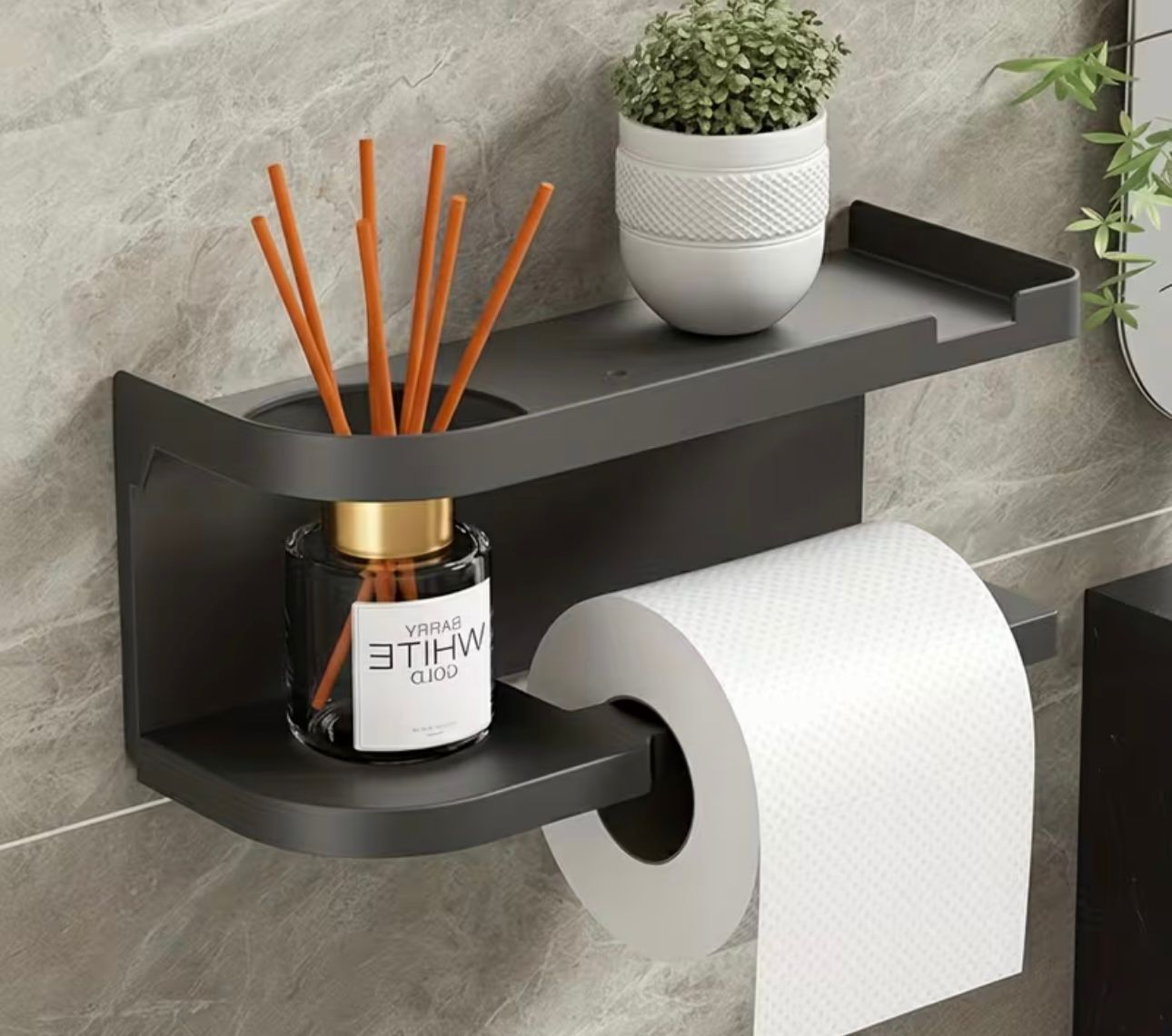 Elegantna zidna polica s držačem papira