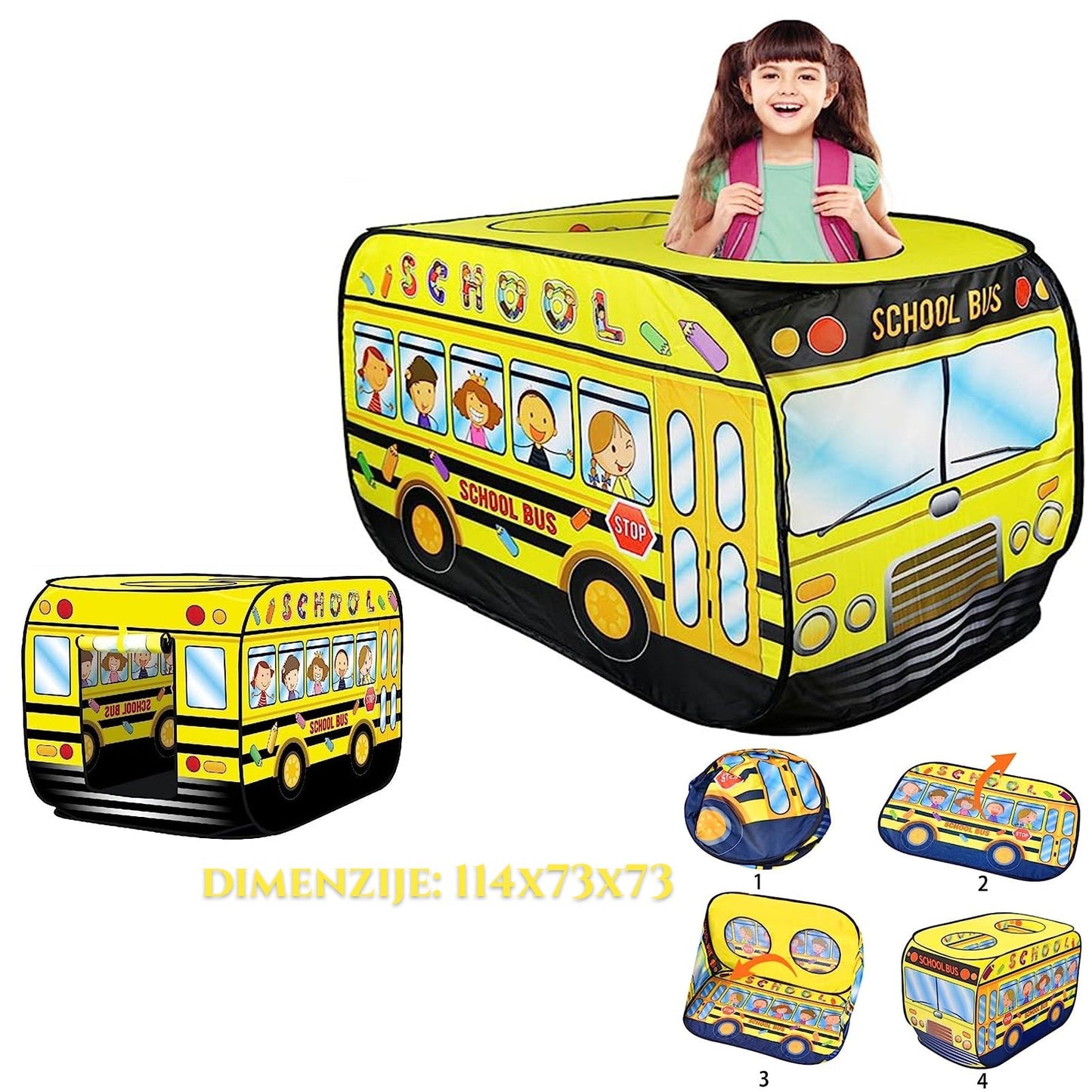 Detský byt 114X73X73 Školský autobus