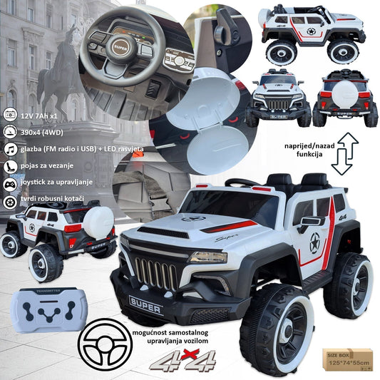 BATÉRIOVÉ AUTO 4WD SAMOOVLÁDANIE+DIAĽKOVÉ OVLÁDANIE PRE RODIČOV