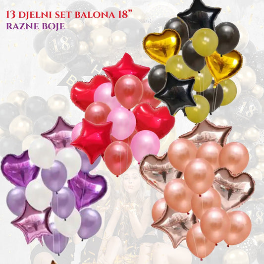 PÁRTY BALÓNY – 13 dielna sada 18"