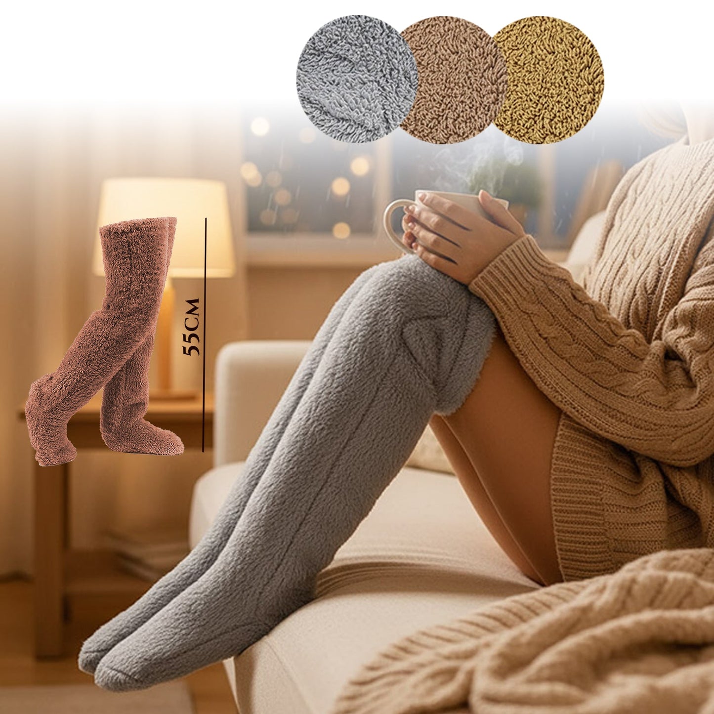 Ultra Mekane Dugačke Zimske Čarape - 55 cm