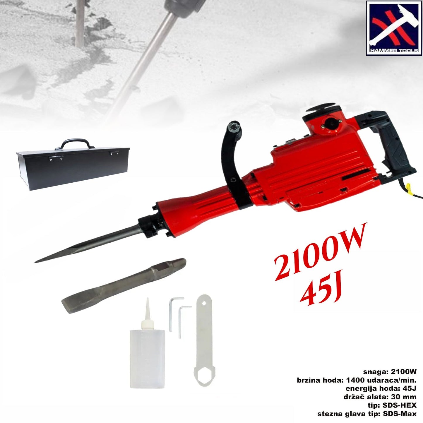 NÁRAZOVÉ KLADIVO 2100W 45J NÁSTROJE KLADIVO