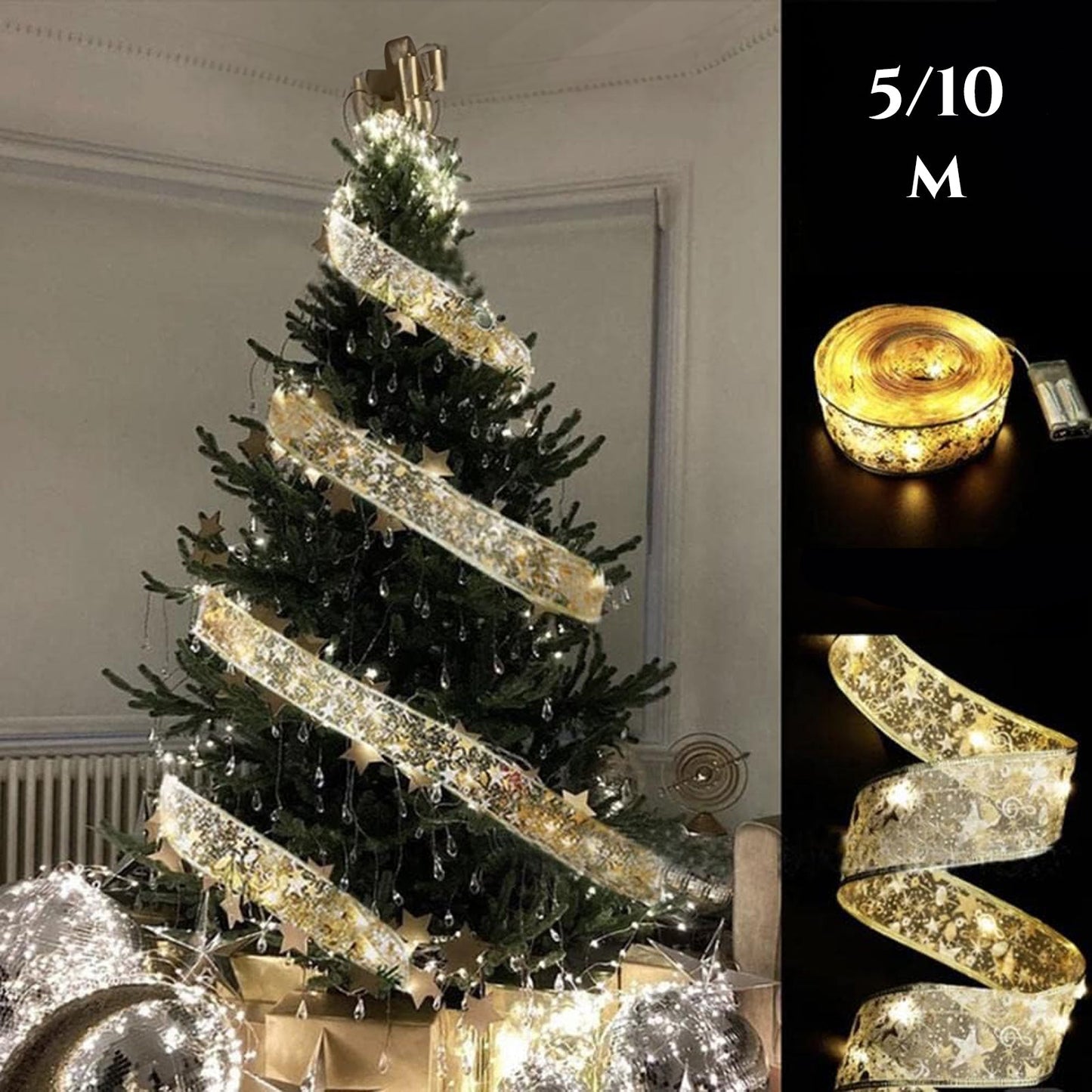 VIANOČNÉ LED DEKORATÍVNE PÁSY 5M/10M 1+1 FREE