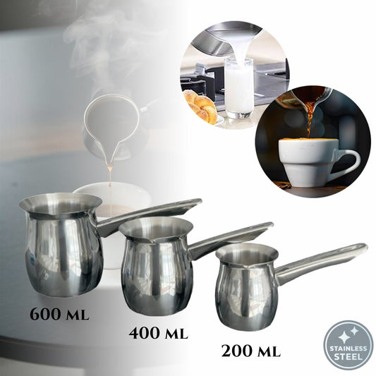 Súprava kanvičiek z nehrdzavejúcej ocele (200 ml, 400 ml, 600 ml)