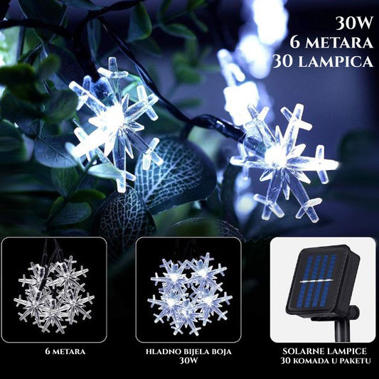 SOLÁRNE VIANOČNÉ LAMPY VLOČKY 6M