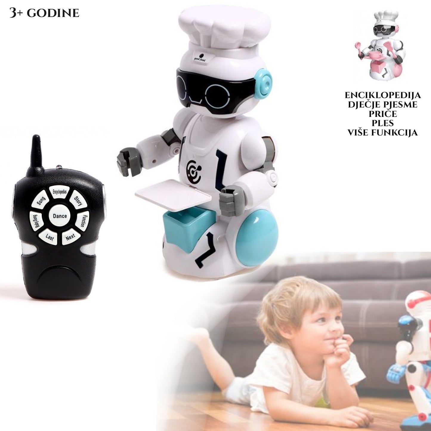 ROBOT HRAČKA KUCHÁRA S DIAĽKOVÝM OVLÁDANÍM