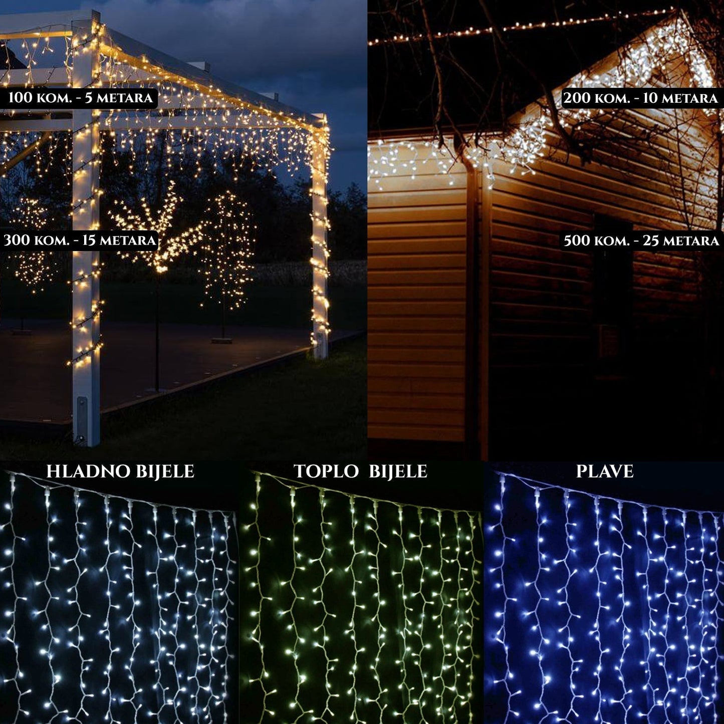 LED VIANOČNÉ ZÁVESNÉ SVETLÁ