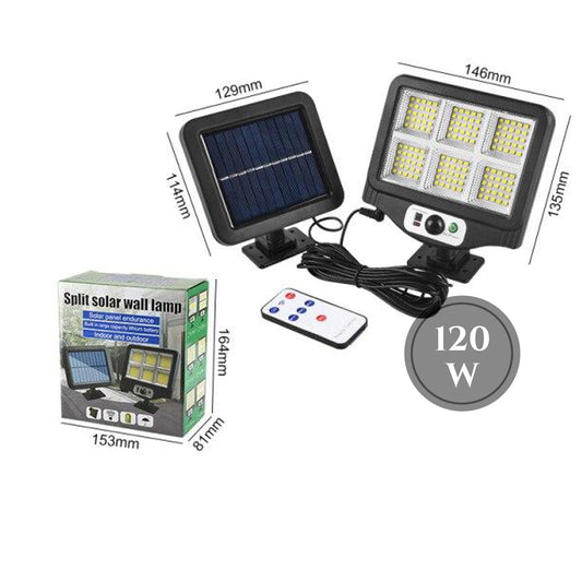 SOLÁRNY REFLEKTOR 120W S DIAĽKOVÝM SNÍMAČOM S PREdlžovacím KÁBLOM 2 KUS