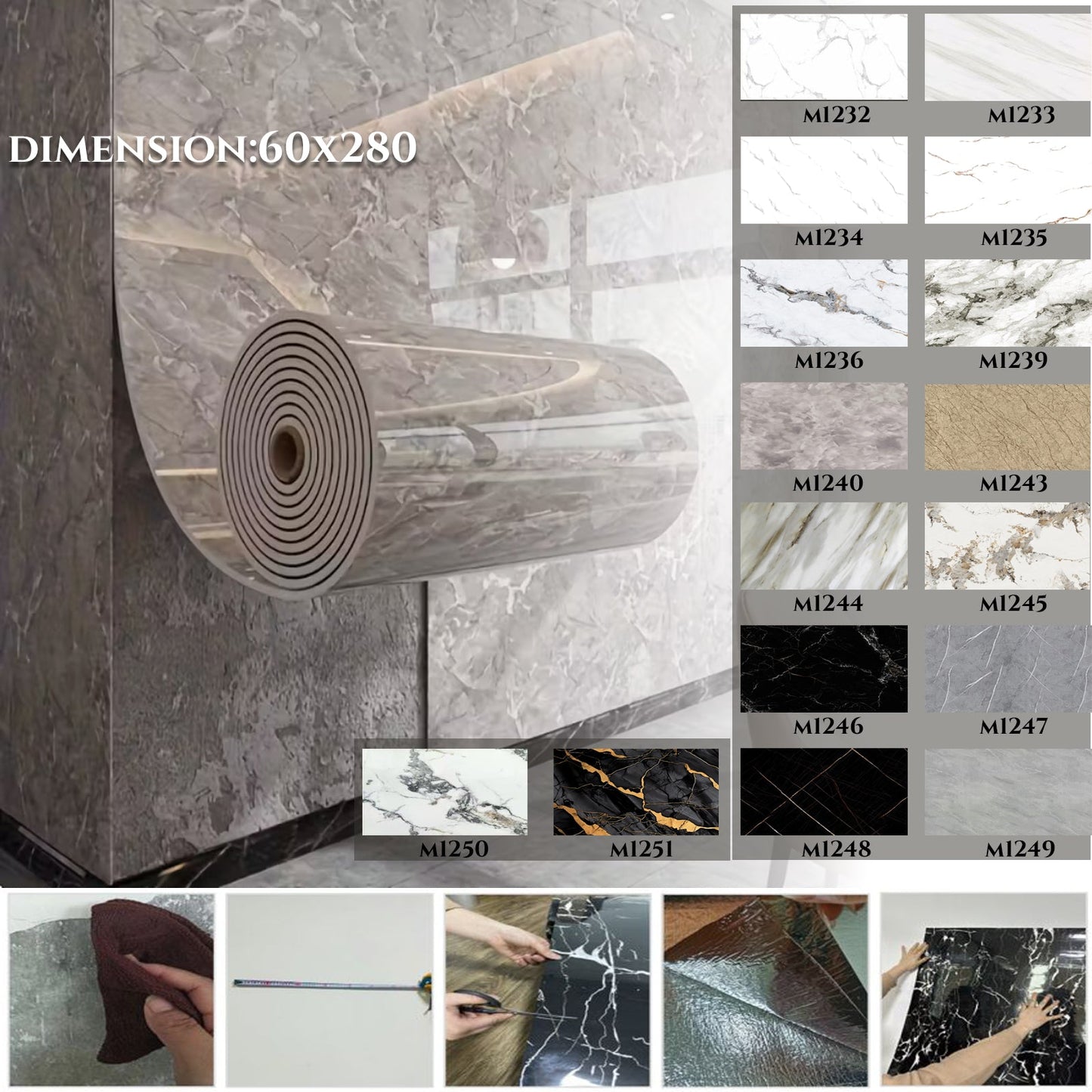 Samoljepljiva 3D   PVC dekor folija 60x280cm